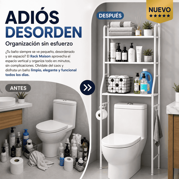 Estante para Baño Sobre Inodoro Rack Maison | Organizador Vertical Resistente y Fácil de Armar