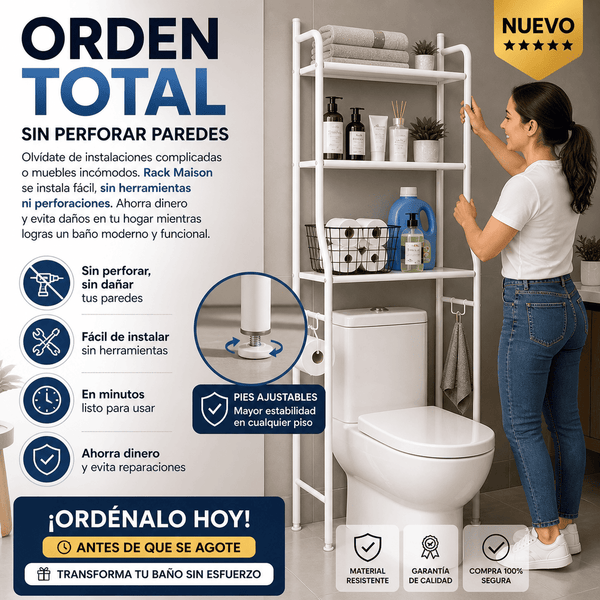 Estante para Baño Sobre Inodoro Rack Maison | Organizador Vertical Resistente y Fácil de Armar