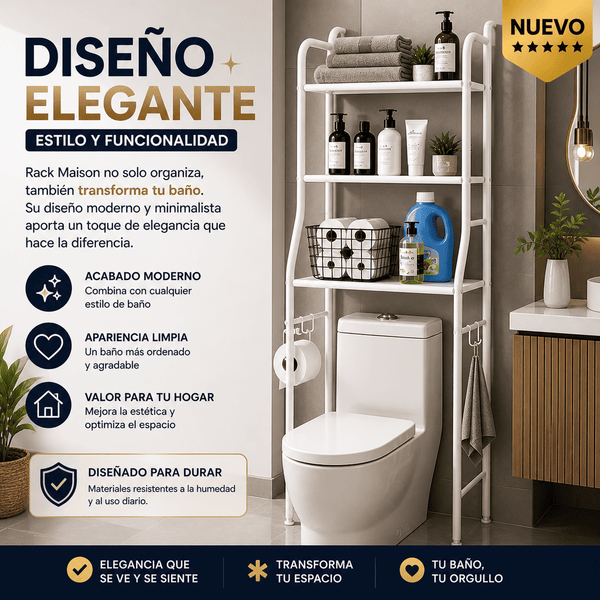 Estante para Baño Sobre Inodoro Rack Maison | Organizador Vertical Resistente y Fácil de Armar