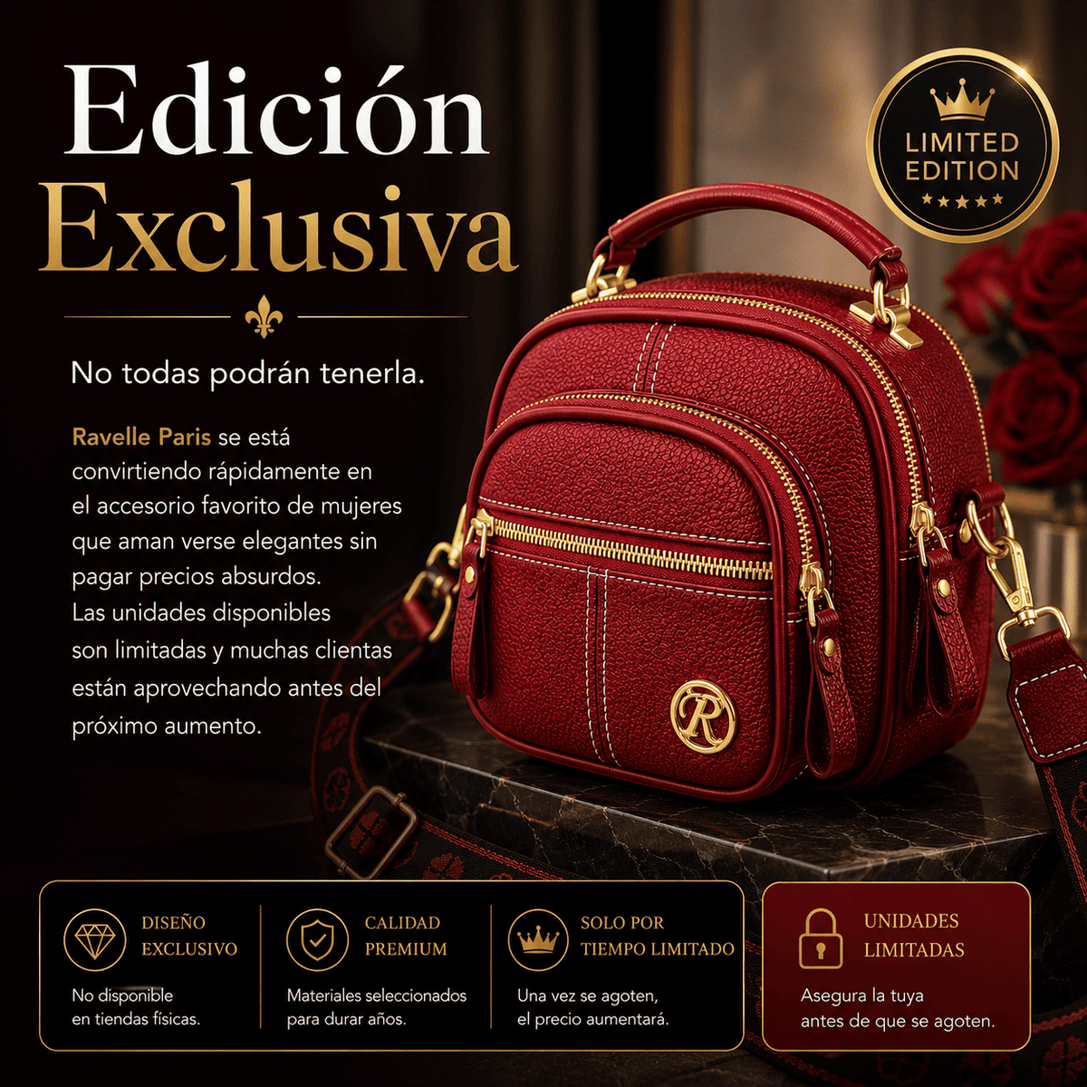 Bolso de hombro elegante e informal | Ravelle Paris