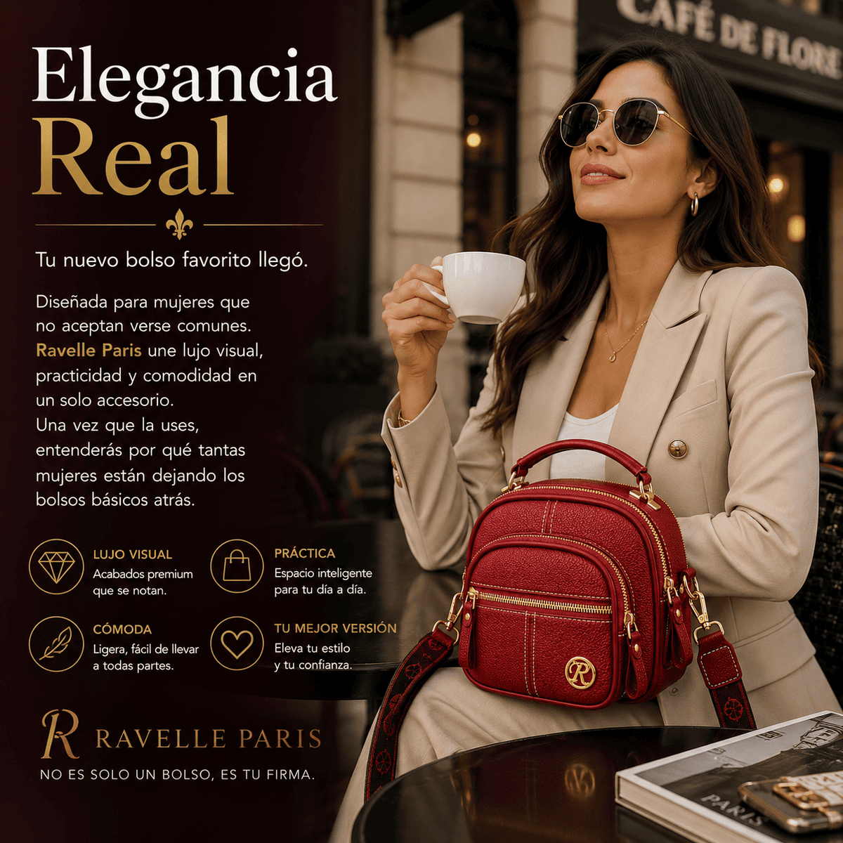 Bolso de hombro elegante e informal | Ravelle Paris
