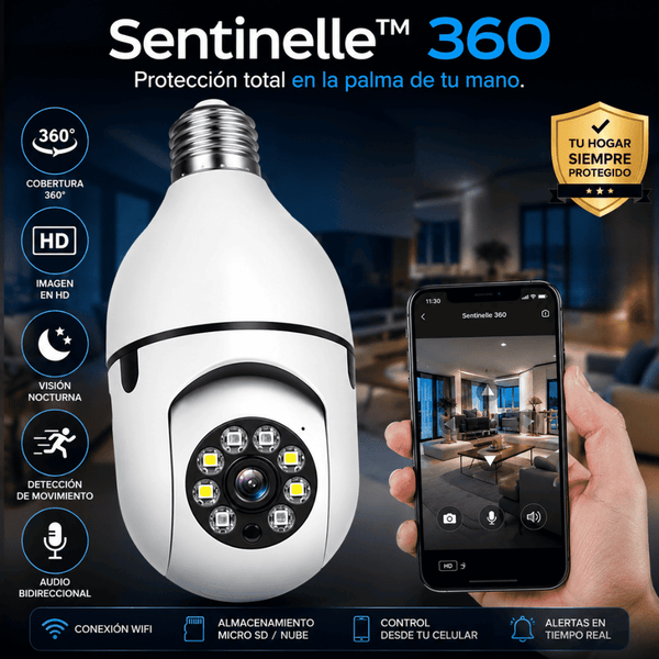Protege tu Hogar con Sentinelle™ 360 | Cámara Inteligente WiFi con Cobertura 360°