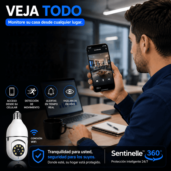 Protege tu Hogar con Sentinelle™ 360 | Cámara Inteligente WiFi con Cobertura 360°