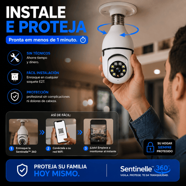 Protege tu Hogar con Sentinelle™ 360 | Cámara Inteligente WiFi con Cobertura 360°