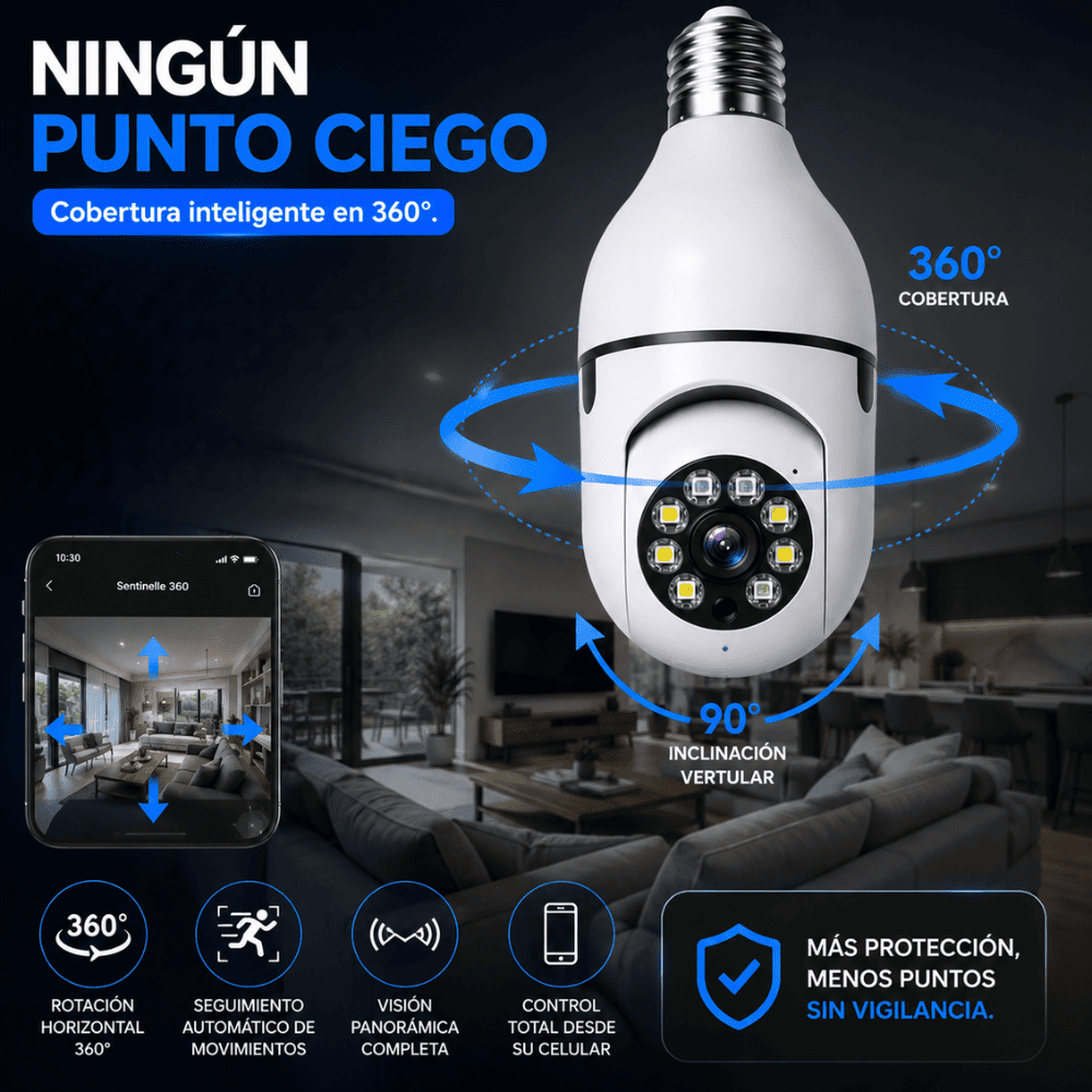 Protege tu Hogar con Sentinelle™ 360 | Cámara Inteligente WiFi con Cobertura 360°