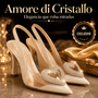 Sandalias de Tacon Cristal - Comodidad de Talco, Destello de Cristal