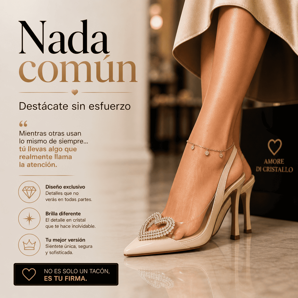 Sandalias de Tacon Cristal - Comodidad de Talco, Destello de Cristal
