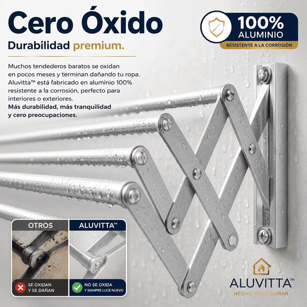 Tendedero Plegable de Pared Tipo Acordeón de 100 cm