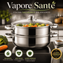 Vaporera en Acero Inoxidable con tapa de vidrio A Vapore Santé