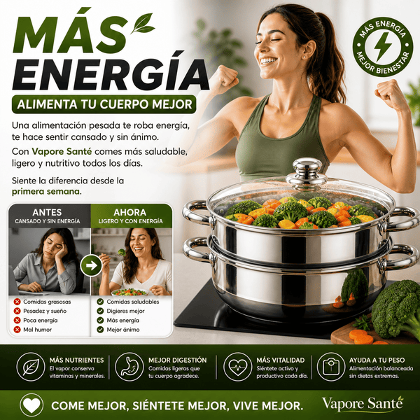 Vaporera en Acero Inoxidable con tapa de vidrio A Vapore Santé